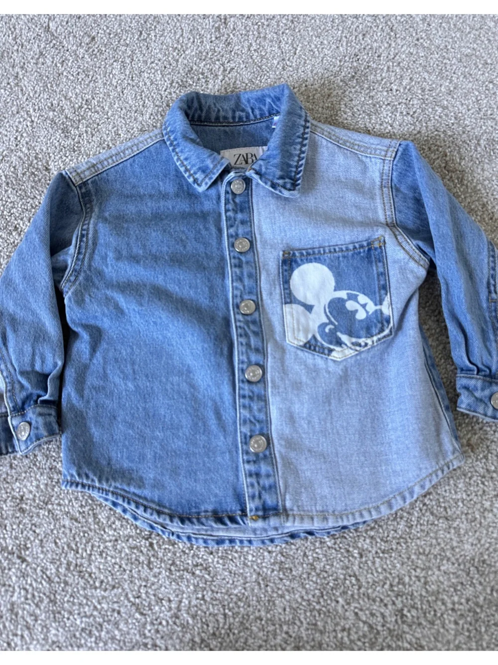 Zara Kids Two-Piece Mickey Mouse Denim Set